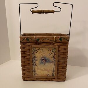 Square Christmas Themed Basket “Hark The Herald Angels Sing” w/Angels Cherubs